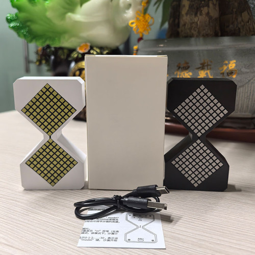 電子計時器無線充電台燈USB充電禮品床頭3D沙漏擺件氛圍LED小夜燈 電子計時器無線充電台燈USB充電禮品床頭3D沙漏擺件氛圍LED小夜燈