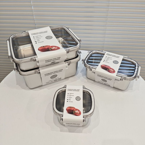 可微波爐加熱帶飯便當盒 304不鏽鋼保鮮盒飯盒冰箱冷藏密封收納盒