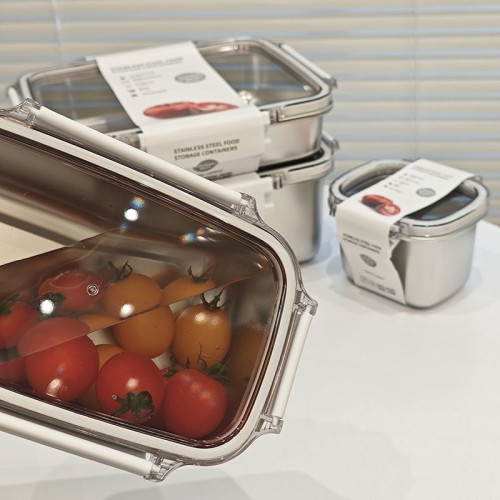 可微波爐加熱帶飯便當盒 304不鏽鋼保鮮盒飯盒冰箱冷藏密封收納盒