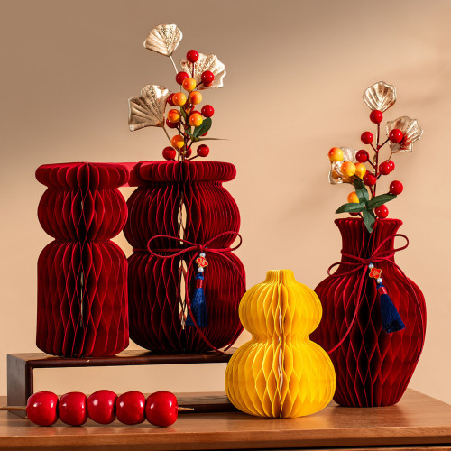 2026年新年葫蘆蜂窩裝飾擺件創意插花瓶新款元旦春節桌面布置用品 2026年新年葫蘆蜂窩裝飾擺件創意插花瓶新款元旦春節桌面布置用品