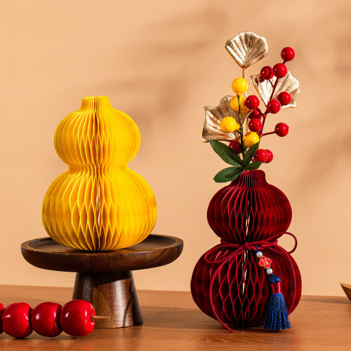 2026年新年葫蘆蜂窩裝飾擺件創意插花瓶新款元旦春節桌面布置用品 2026年新年葫蘆蜂窩裝飾擺件創意插花瓶新款元旦春節桌面布置用品