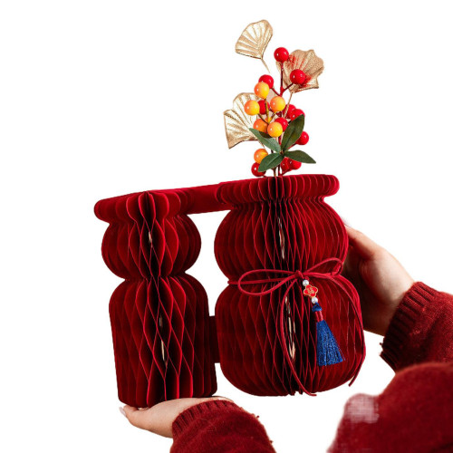 2026年新年葫蘆蜂窩裝飾擺件創意插花瓶新款元旦春節桌面布置用品 2026年新年葫蘆蜂窩裝飾擺件創意插花瓶新款元旦春節桌面布置用品