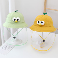 嬰兒帽子春秋疫情防護帽防飛沫兒童隔離可拆卸面罩幼兒童遮臉潮帽