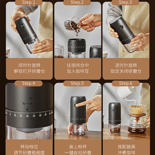 電動磨豆機家用小型手搖咖啡豆研磨機可攜式研磨器手磨咖啡機 電動磨豆機家用小型手搖咖啡豆研磨機可攜式研磨器手磨咖啡機