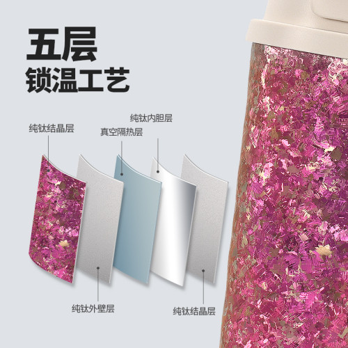 新款真空純鈦雙層保溫杯男女士時尚咖啡杯高級高顔值鈦杯
