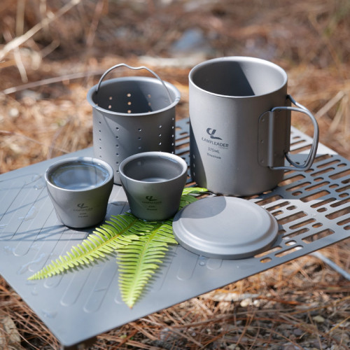 戶外可攜式雙層純鈦小酒杯功夫杯鈦茶杯燒酒杯鈦杯金屬茶具冰花水杯