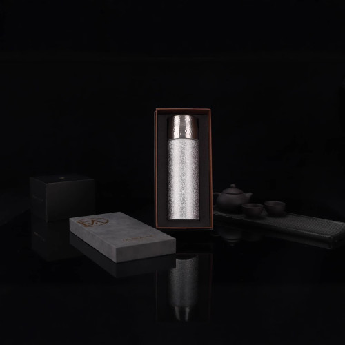 新款保溫杯二代鈦雙層養生鈦杯燜茶商務辦公茶水分離水杯