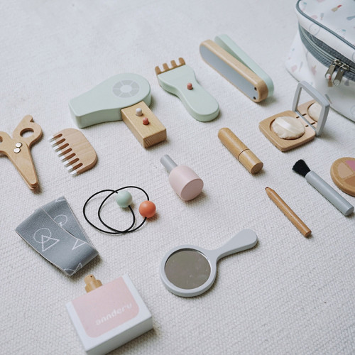 木製兒童仿真梳妝台公主化妝品台桌女孩首飾盒禮物扮家家酒玩具