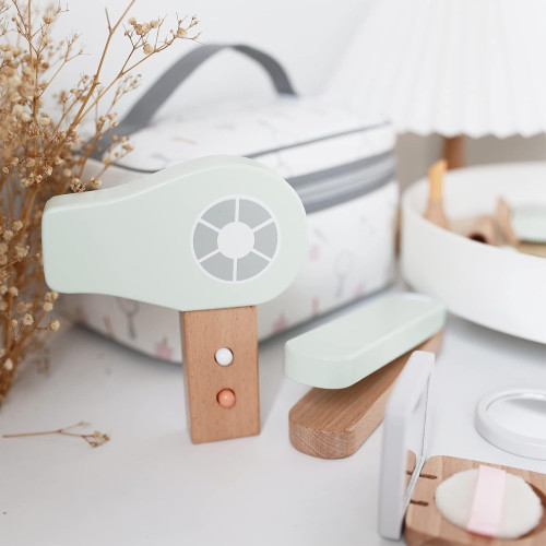 木製兒童仿真梳妝台公主化妝品台桌女孩首飾盒禮物扮家家酒玩具