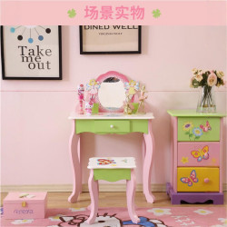 兒童仿真梳妝台臥室化妝桌扮家家酒家具化妝鏡木質玩具