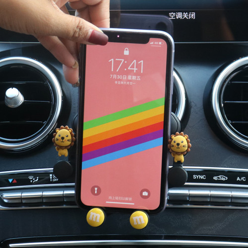汽車手機導航支架創意卡通出風口車用多功能中控台上固定支撐架女