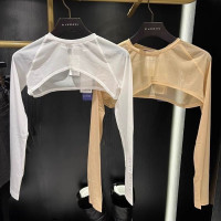 25新款原單高爾夫服裝女士圓領短款防曬衣長袖冰絲涼感防曬衣