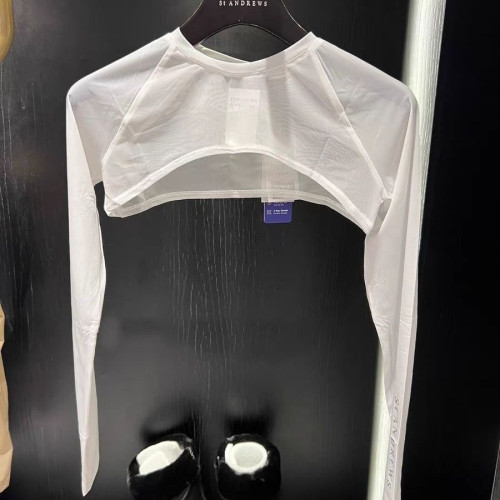 25新款原單高爾夫服裝女士圓領短款防曬衣長袖冰絲涼感防曬衣