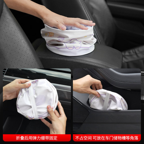 皮質防水可折疊車上垃圾桶汽車內置物收納車用掛式雨傘收納桶