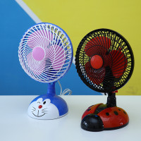 小型搖頭電風扇卡通學生宿捨床上桌上型夾子小風扇靜音家用桌面夾扇