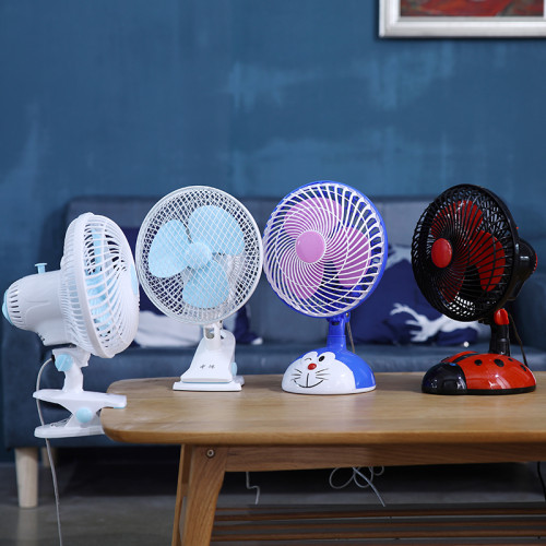 小型搖頭電風扇卡通學生宿捨床上桌上型夾子小風扇靜音家用桌面夾扇