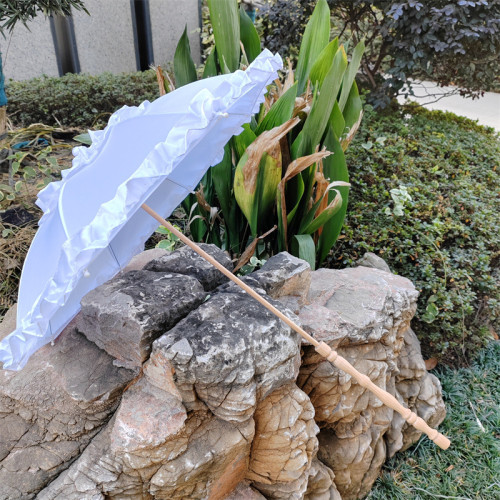 DIY創意小清新Lolita傘胚復古黑白色花邊仙女傘拍照公主蘿莉雨傘