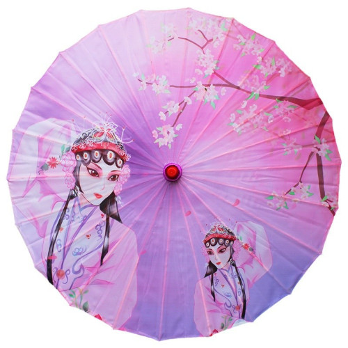 綢布印花工藝傘古風傘京劇臉譜漢服裝飾吊頂舞蹈表演傘雨傘民族風