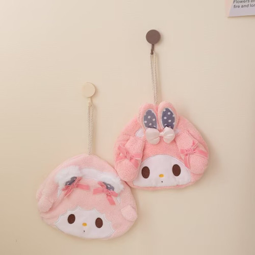 卡通珊瑚絨擦手巾可掛式加厚廚房抹布衛生間速乾強吸水小毛巾手帕