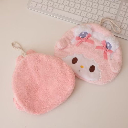 卡通珊瑚絨擦手巾可掛式加厚廚房抹布衛生間速乾強吸水小毛巾手帕