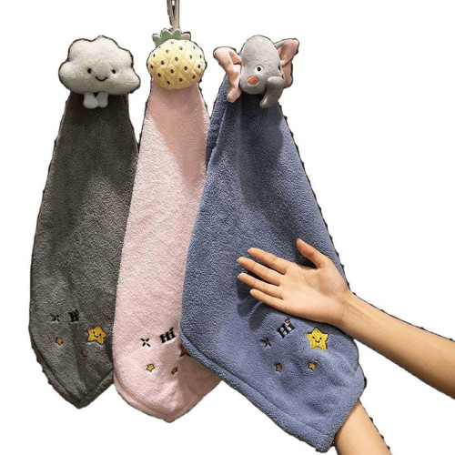 檫手巾可掛式卡通擦手巾超強吸水速乾毛加大厚廚房浴室洗手間抹布