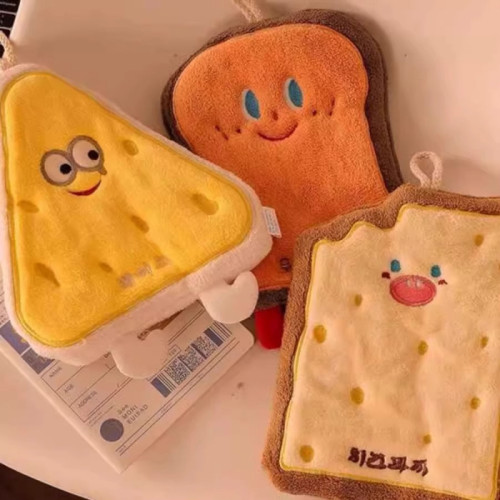 擦手巾浴室加厚可愛卡通衛生間小方巾廚房抹布擦手帕毛巾洗手掛式