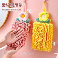 可愛擦手巾雪尼爾可掛式吸水速乾毛巾衛生間廚房柔軟抹布加厚