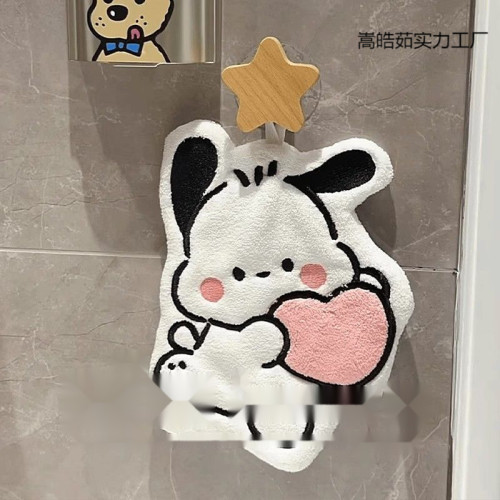 帕恰狗擦手毛巾掛式可愛吸水速乾加厚家用浴室毛巾廚房手帕抹布