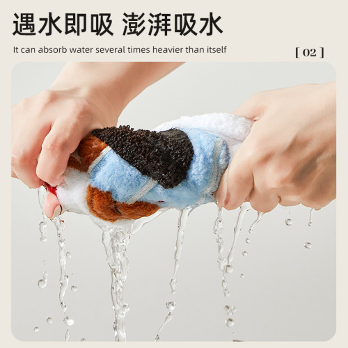 臘腸狗擦手巾可愛刺綉卡通可掛式擦手巾不掉毛強吸水廚房衛生間