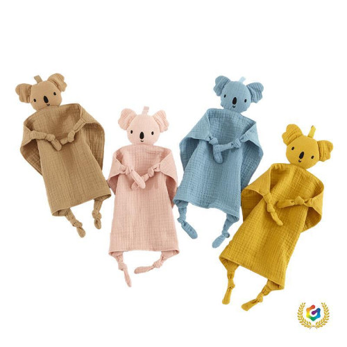 ⇜嬰兒純棉紗布安撫巾寶寶陪睡玩偶小兔子安撫手帕皺布安撫玩具