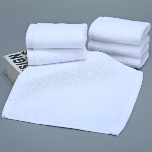 10條裝四方小毛巾白色方巾家用擦手巾正方形酒店賓館廠鏈