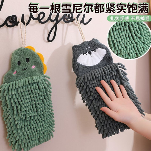 可愛速乾雪尼爾擦手巾防臭清新廚房加厚不掉毛浴室清潔掛式可攜式巾