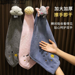 檫手巾可掛式卡通擦手巾超強吸水速乾毛加大厚廚房浴室洗手間抹布