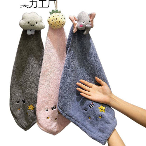 檫手巾可掛式卡通擦手巾超強吸水速乾毛加大厚廚房浴室洗手間抹布