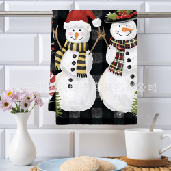 可愛樹枝小鳥印花毛巾布擦手巾茶巾數碼印花廚房浴室