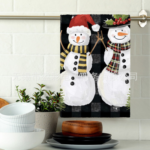 可愛樹枝小鳥印花毛巾布擦手巾茶巾數碼印花廚房浴室