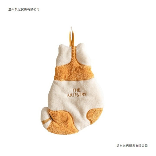 貓咪擦手巾掛式洗手巾兒童可愛珊瑚絨毛巾廚房強吸水加厚擦手抹布