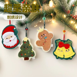 珊瑚絨吸水速乾擦手巾廚房衛生間可掛聖誕擦手小毛巾