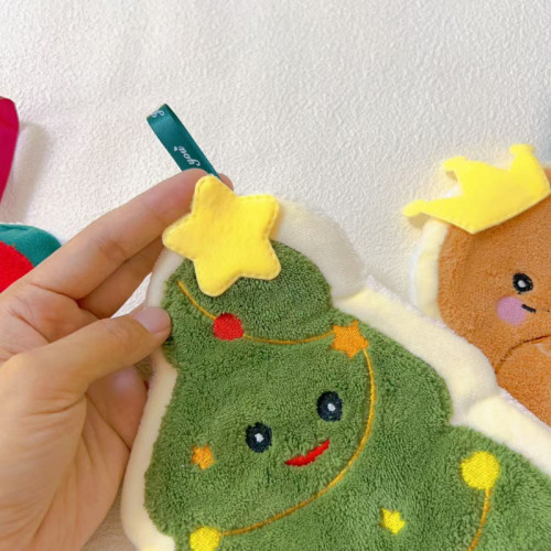 珊瑚絨吸水速乾擦手巾廚房衛生間可掛聖誕擦手小毛巾 珊瑚絨吸水速乾擦手巾廚房衛生間可掛聖誕擦手小毛巾