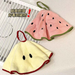 新款加厚吸水不掉毛擦手巾洗手間可掛式創意水果可愛毛巾手帕廚房