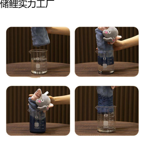 新可掛式卡通擦手巾超強吸水速乾不易毛加大厚廚房浴室洗手間抹布