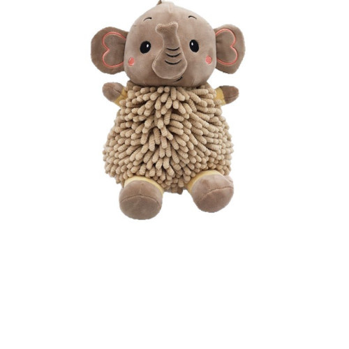 卡通大象公仔擦手巾多功能可愛創意吸水毛巾衛生間可掛式毛絨手巾