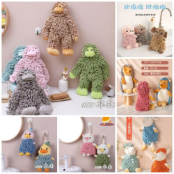 卡通動物擦手公仔 多功能創意吸水擦手巾毛絨玩具