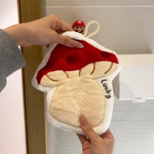 可愛蘑菇擦手巾掛式加厚不髮臭毛巾超強吸水手帕家用廚房衛生間