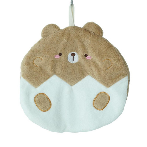 萌趣動物擦手巾可掛式珊瑚絨吸水毛巾衛生間不掉毛兒童擦手巾