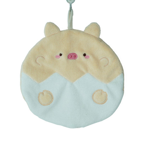 萌趣動物擦手巾可掛式珊瑚絨吸水毛巾衛生間不掉毛兒童擦手巾