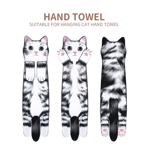 貓咪擦手巾掛式超強吸水加厚衛生間廚房毛巾兒童搽洗手抹布款