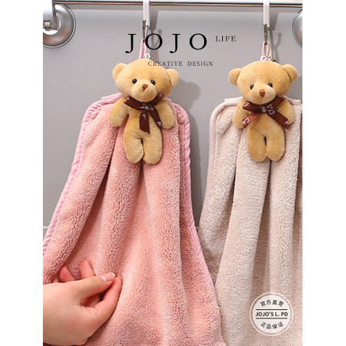 ♔JOJO'S L. PD.painting.擦手巾卡通動物小熊吸水珊瑚絨小熊 |巖