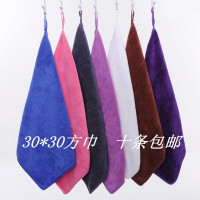 小毛巾方巾幼兒園掛鉤擦手巾家務清潔抹布吸水不掉毛美容