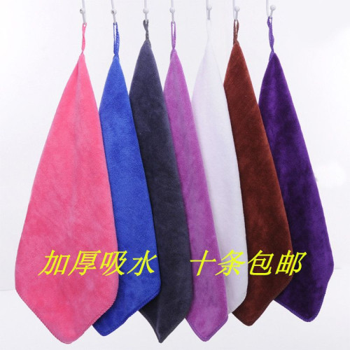 小毛巾方巾幼兒園掛鉤擦手巾家務清潔抹布吸水不掉毛美容